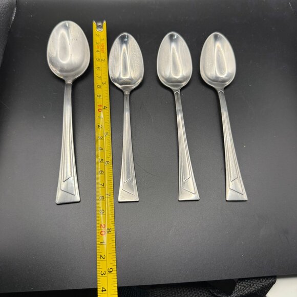 4 Oneida Ledges Pattern Stainless Steel Spoons 3 Teaspoons,1 Soup VTG Flatware - Picture 4 of 4